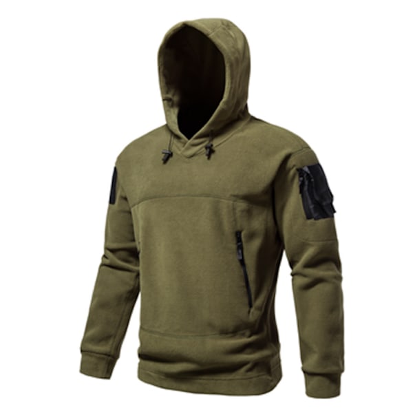 Långärmade luvtröjor i fleece för män green L