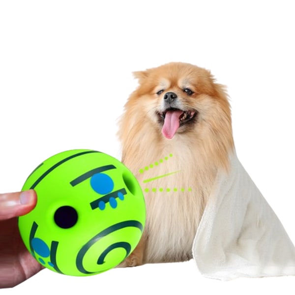 Wobble Wag Giggle Ball Dog Play Training Pet Toy Blue 14cm