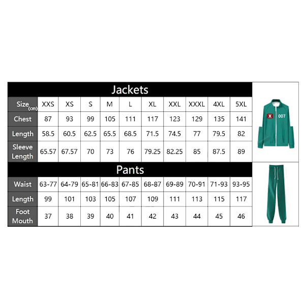 Kausi 2 Kalmaripeli Seong Gi-hun Cosplay-asu, Huppare No.390 L