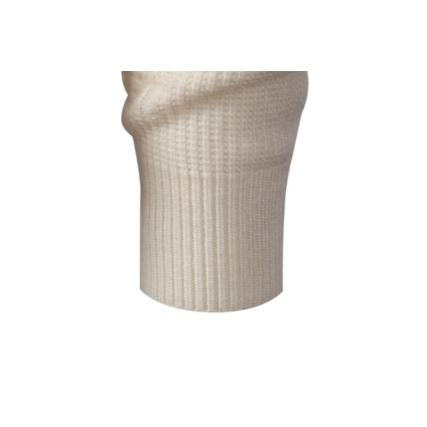 Mænds Rundhals Strikket Trøje Slim Fit Letvægts Casual Twist Mønstret Kabelstrikket Trøje Beige XL