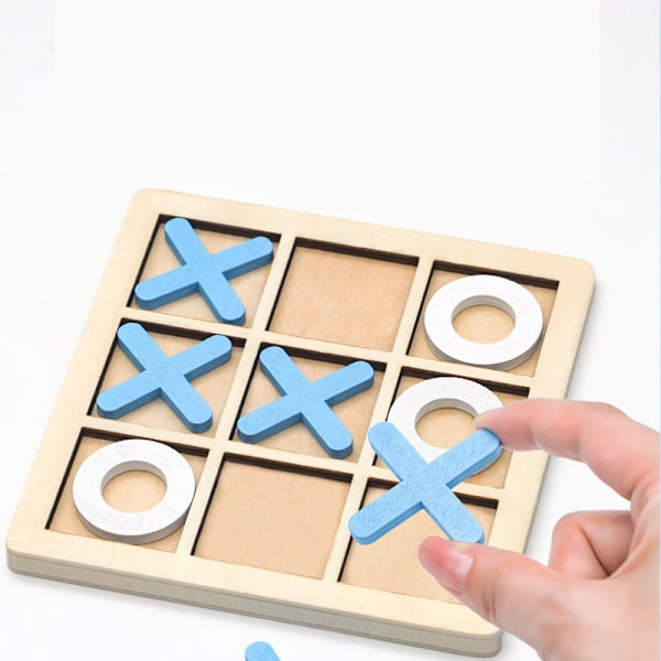 Tic Tac Toe-spel i trä XO Bordsleksak, Barnpusselspel Pedagogiska leksaker Orange