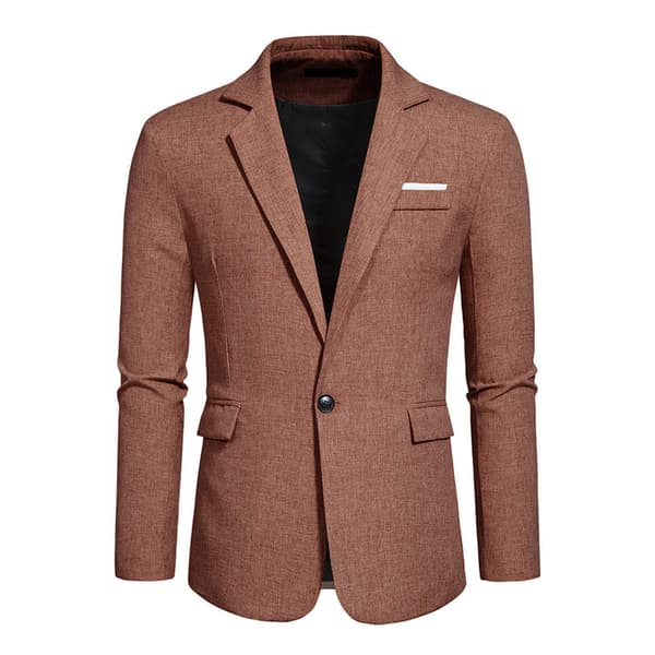 Slim fit business casual kavajer för män, enknäppt lättviktskostymjacka Brown XL