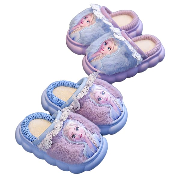 Barnens tofflor, vinter inomhus värme och halkfria Purple 34/35