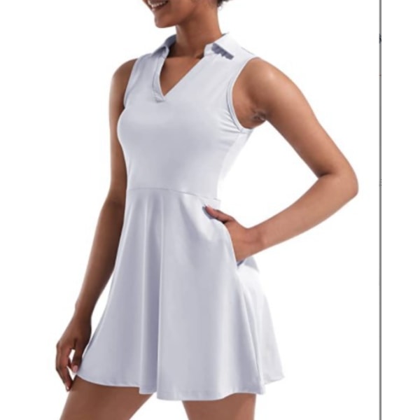 Tennisklänningar Golfklänningar med inbyggda shorts white l