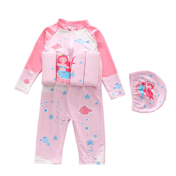 Flytedrakt for baby og barn, flytende badedrakt i ett stykke Pink 3 2XL