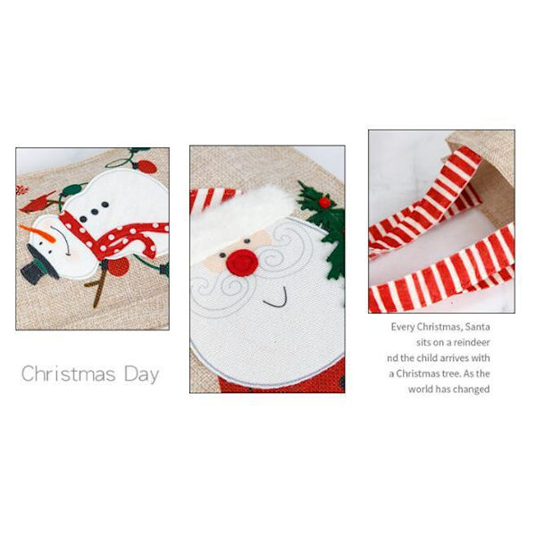 Julegavepose i burlap Red