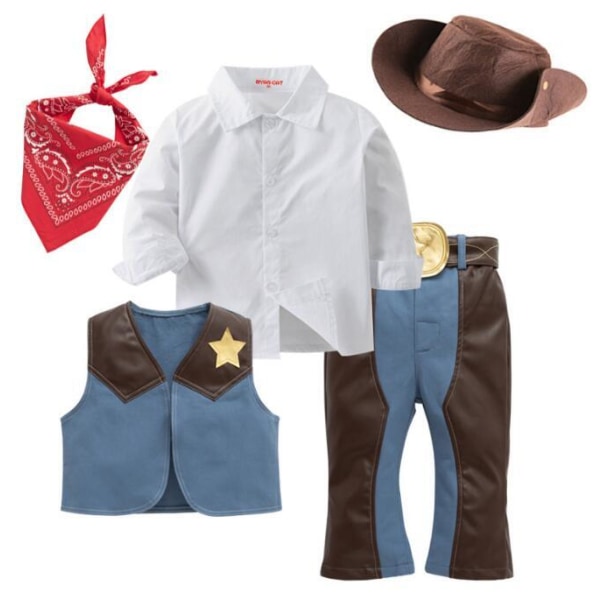 Pojkar Cowboy kostym Halloween Dress Up Cosplay Set style 1 110cm