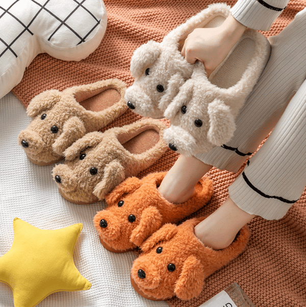Söta Teddy Animal Tofflor för kvinnor Hustofflor red US 6