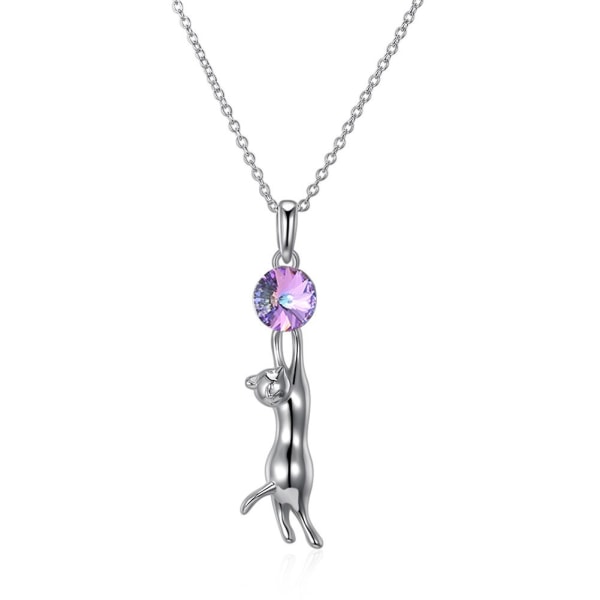 925 Sterling Silver Cat Halsband Cat Smycken för kvinnor Silver