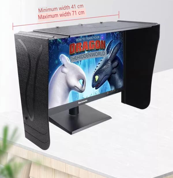 27 tommers LCD LED videomonitor hette solskjerm solhette