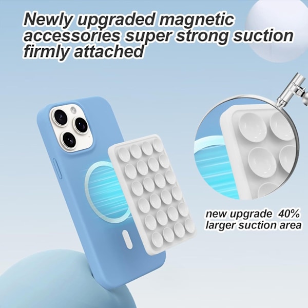 Magnetisk sugpropp telefonhållare för MagSafe-skal, silikon klibbigt telefongrepp för iPhone white