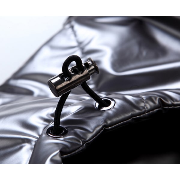Unisex glänsande ärmlös jacka pufferväst Black XL