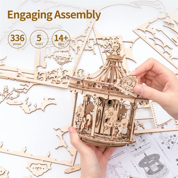 3D Träpussel Musiklåda, DIY Modellbygge Kit