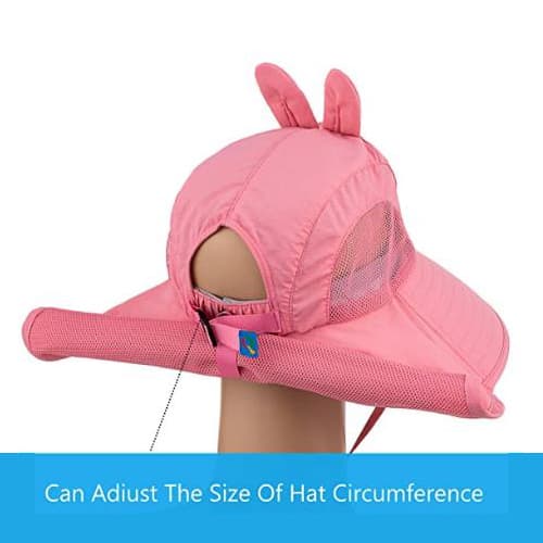 Solhatt för barn med bred brättad strandhattar pink