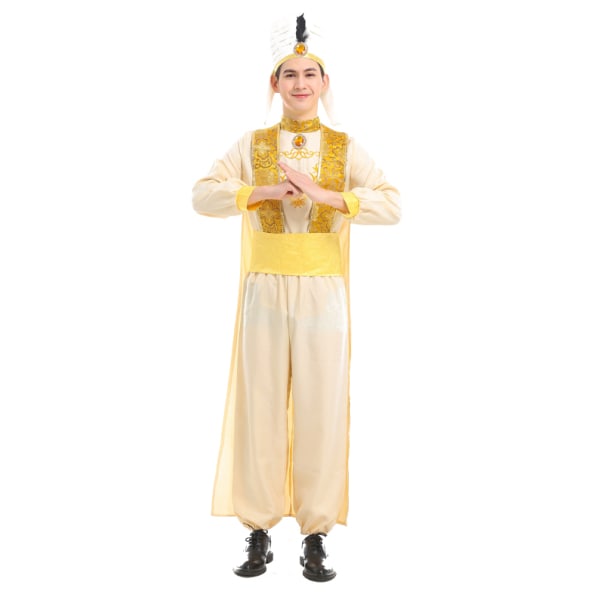 Aladdin Prince Vuxen kostym för Halloween yellow M
