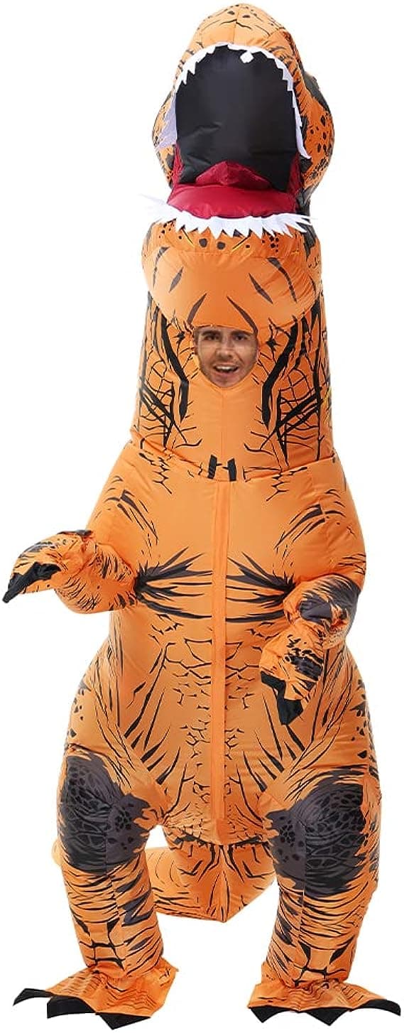Oppblåsbart Dinosaurkostyme for Voksne, Dinosaur Oppblåsbart Kostyme for Voksne Brown
