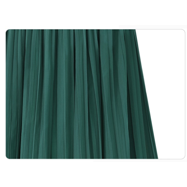 Dam Elastisk Midja Plisserade Chiffong Culottes Croppade Vida Ben Flödiga Byxor green 3XL