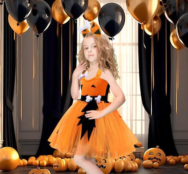 Flickor Halloween Utklädnad Prinsessa Poncho Klänning Yellow 2T