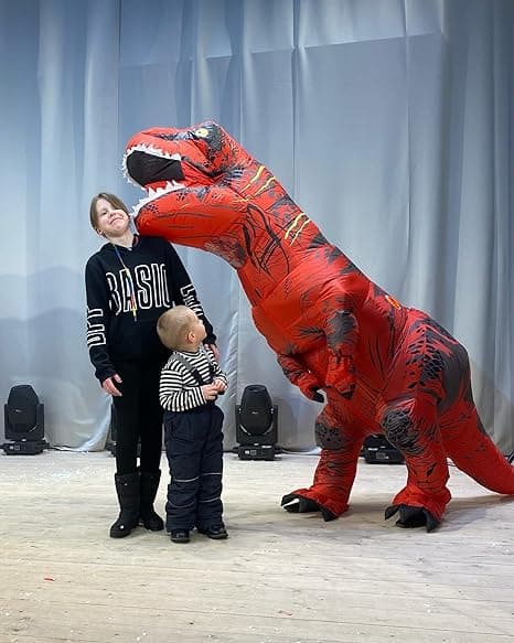 Oppblåsbart Dinosaurkostyme for Voksne, Dinosaur Oppblåsbart Kostyme for Voksne Red