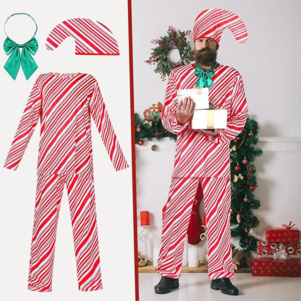 Candy Cane Aikuisten Asuste, Candy Cane Asuste Q2 2XL