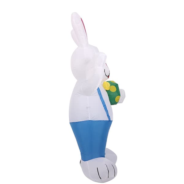 Påske Blå Kanin som Holder Egg Oppblåsbar Hagedekorasjon Rabbit