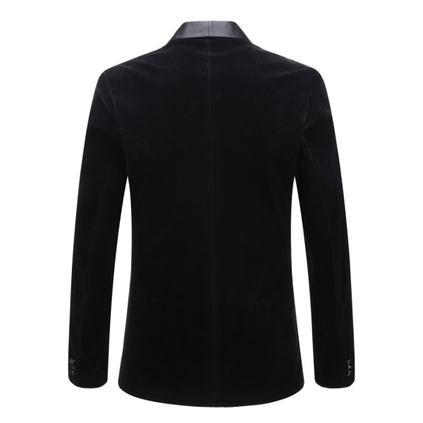 Herrmode Velvet Suit Jacka Slim Fit Blazers Black 2 XL