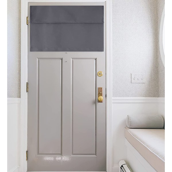 Mörkläggningsdörrgardin - Sekretess, Termiskt Isolerande Gardiner, B66 x H175 cm, 1 Panel grey