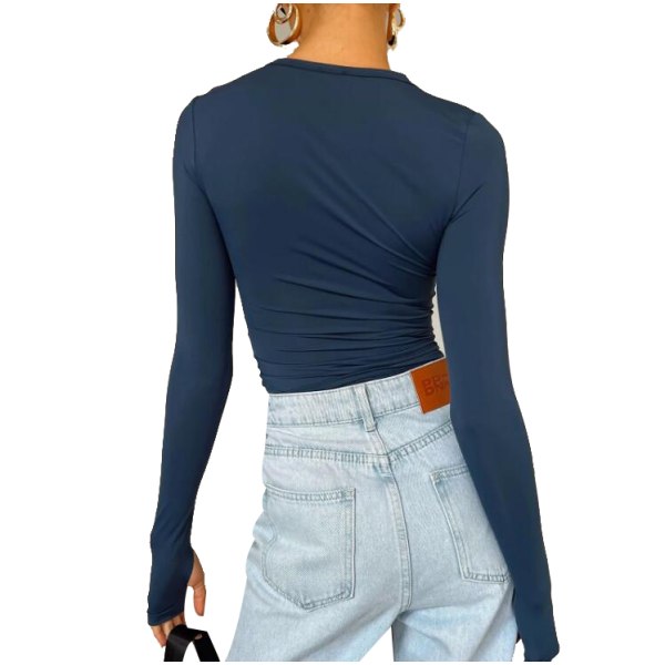 Långärmade Slim Fit-skjortor för kvinnor blue S
