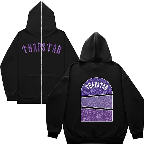 Hettegensere med grafisk trykk for kvinner og menn, Y2K-jakke, trendy estetisk genser Black 2 XL