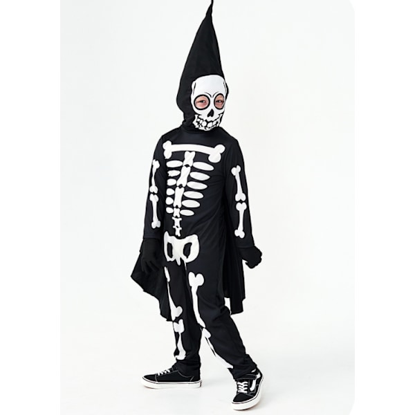 Halloween Skelettdräkter för Flickor och Pojkar Black L