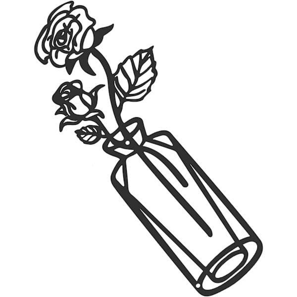 Metall Blomvas Väggdekor B