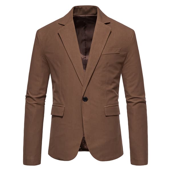 Herreblazer med to knapper, smal passform Coffee XL