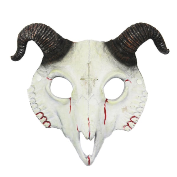 Djurhuvudmask Ramhornshuvudmask white 2