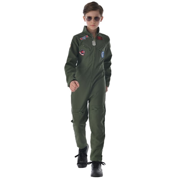 Flygdräkt pilotdräkt Halloween Cosplay för pojkar M