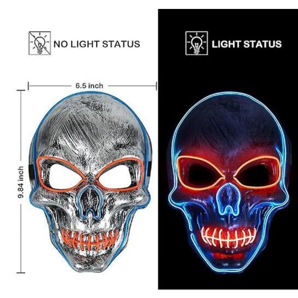 Halloween Scary Ghost Face Skeleton Glow Masks Style 1