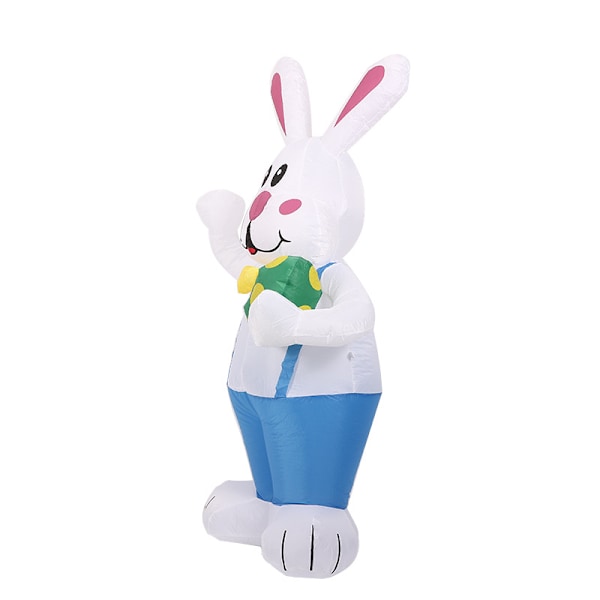 Påskblå Kanin som Håller Ägg Uppblåsbar Utomhusdekoration Rabbit