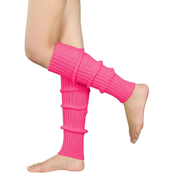 Damernas Mode Benvärmare 80-tals Ribbade Stickade Benvärmare Rose