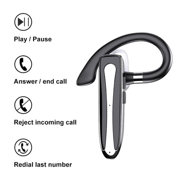 Bluetooth-hörlurar för telefonsamtal, trådlöst headset med en öronmussla