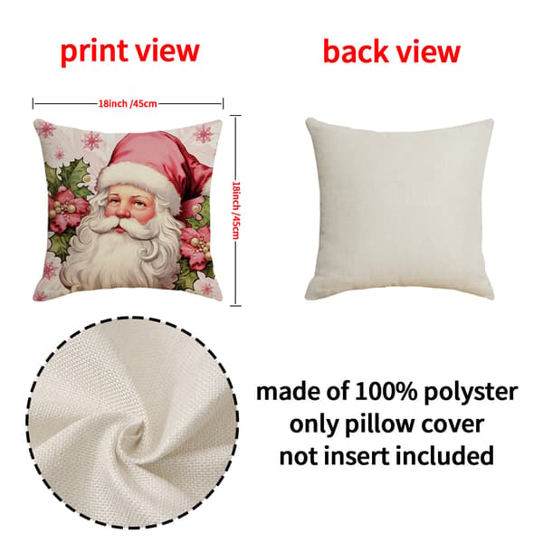 Rosa Julepynt Putesett 18x18, 4 stk 4pcs