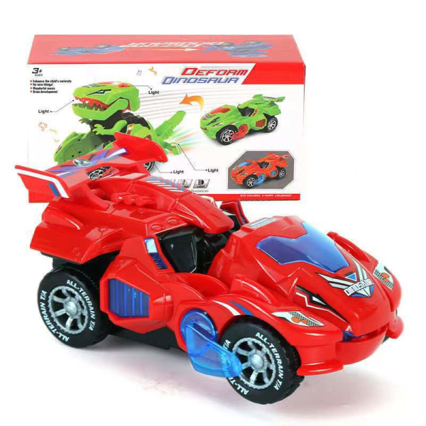 Elektrisk automatisk dinosaurietransformerande bil red