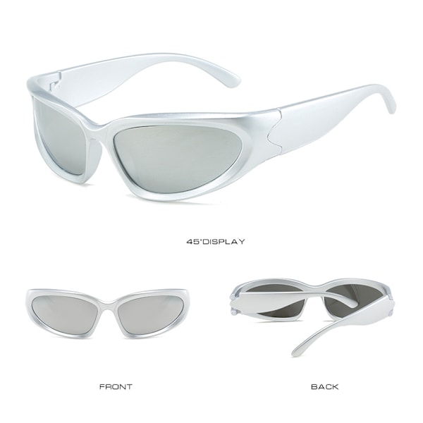 Polariserade solglasögon för kvinnor, premium modesolglasögon silver white