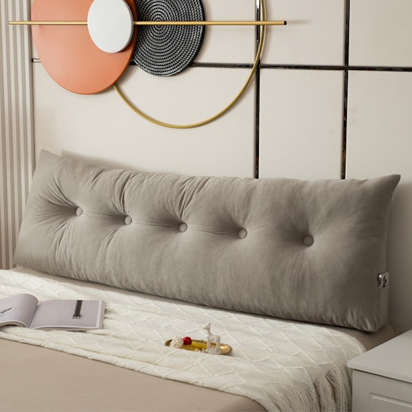 Kilepute Hodegavl Posisjonsstøtte Lang Pute for Seng Dark Grey 150*40*12cm