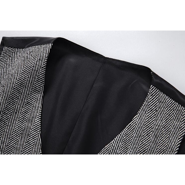 Herrar Slim Fit Dubbelknäppt Väst Light Gray M