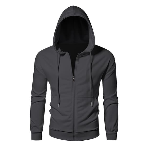 Fleecehettegenser med full glidelås for menn Dark Grey M
