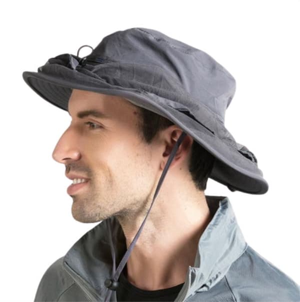 Utomhus Storbrättad Mesh Solhatt Grey