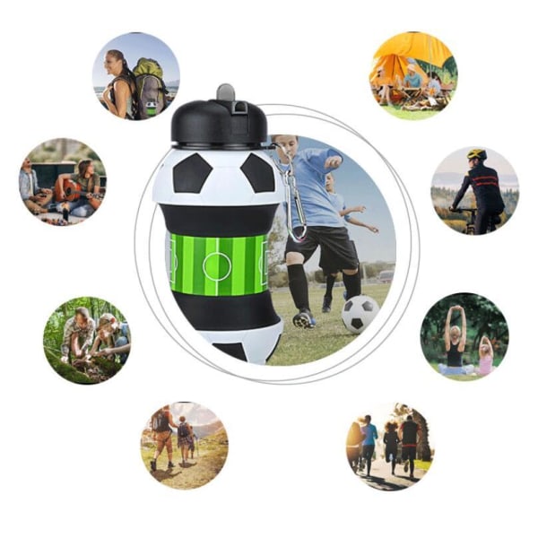 500ml Hopfällbar Boll Utomhus Sportflaska White Golf Bottle