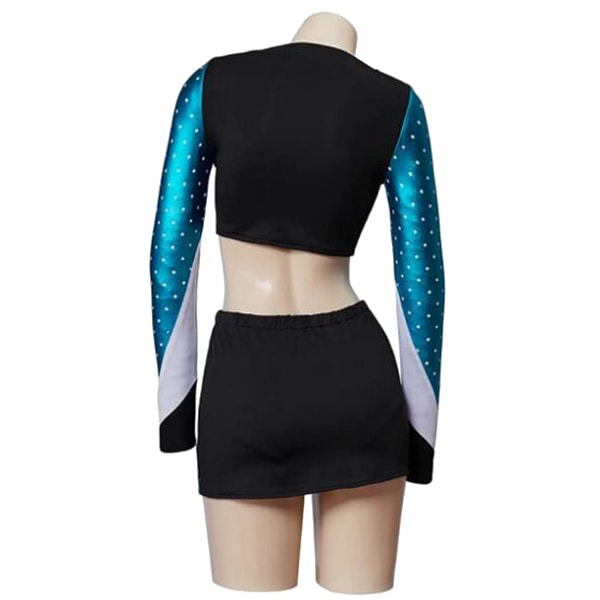 Flickor cheerleading outfit kostym ställer in Halloween-fest L