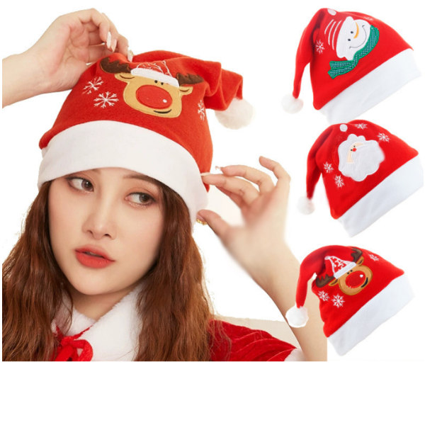 Mjuk plysch cap för julfesttillbehör Santa Claus