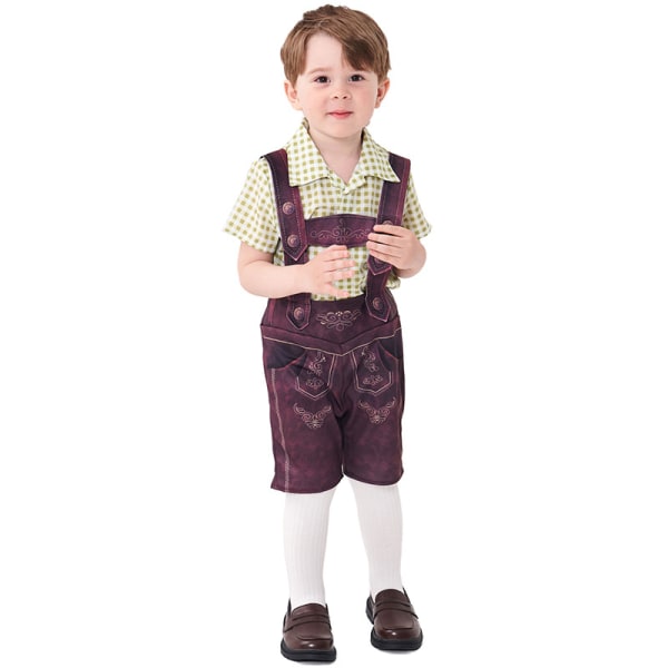 Børne Oktoberfest Kostume Drenge Bayeriske Lederhosen Kostume Green XS