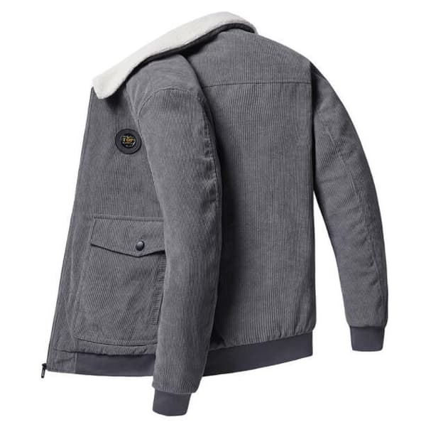 Corduroy Sherpa Trucker Jacka för män grey XL